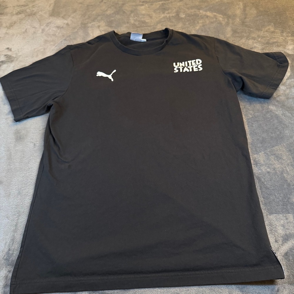 Puma United States Soccer T‎ Shirt Kids Extra Large Black Graphic Tee